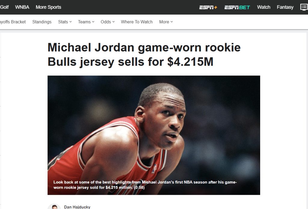 Michael Jordan game-worn rookie Bulls jersey sells for $4.215M
