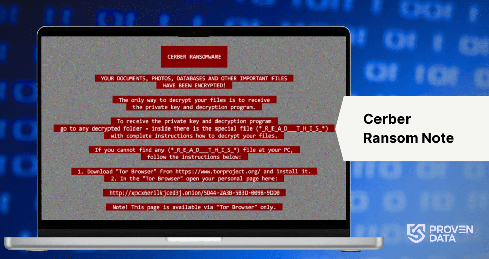 Ransom Notes: Cerber drops ransom notes named DECRYPT MY FILES or $$RECOVERY_README$$.html, #DECRYPTMYFILES#.html, #DECRYPTMYFILES#.txt, and #DECRYPTMYFILES#.vbs.